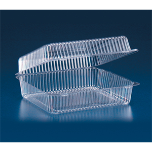 Container Plastic Hinged, 10x8.75x4.25" PET