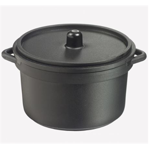 Mini cooking pot black 8cl + lid