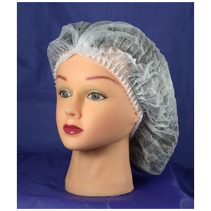 Cap Bouffant 24" White Latex-Free Folded 4433