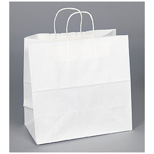 Bag Paper White w/Handle 13x7x13"