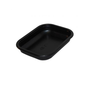 Tray Plastic Black Rectangle 12 oz., CPET