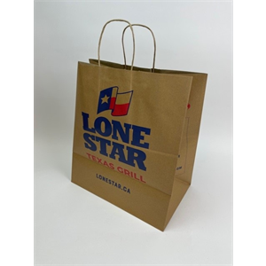 Bag Paper Kraft w/Twisted Handle 14.5x9x16" Printed "Lone Star" V2