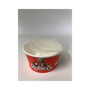 Paper Bowl Kraft 12oz Prtd "Robins" - 4C, lid MP-LPPC