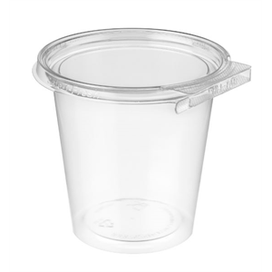 Container Plastic Hinged 25oz Round Clear Roundware Tamper Evident PET
