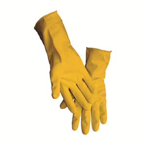 Glove Latex Large Yellow Rubber