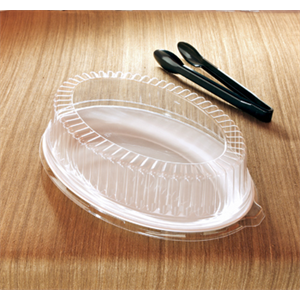 Lid Plastic 11 x 16" Oval Clear