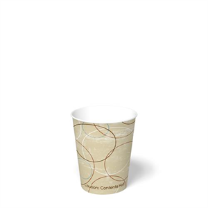 Cup Paper Hot 8oz, Champagne SinglePoly