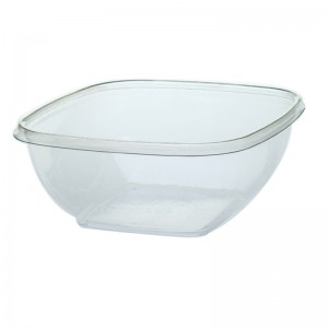 Bowl Plastic Clear 80oz Square PET