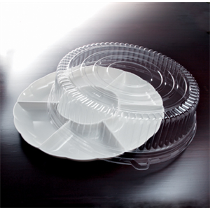 Tray Plastic 6-Compartment 12" White