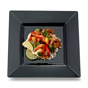 Plate Square Dinner Black 10.75"