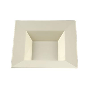 Bowl Plastic, 16oz Bone Square