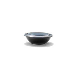 Bowl Plastic, 24oz Black Round FastPac PP