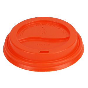 Lid Cup Dome, Orange Fits 8sq. 10-24oz Cup 50x20, PS