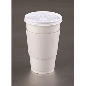 Cup Sleeve, Fits 10-20oz White Assembled