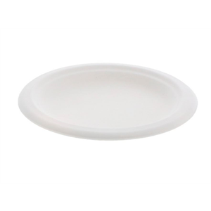 Plate 6" Round Bagasse White 1-Comp - Fiber Blend