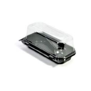 Cake Slice 9'' X 5" Hinged black/clear