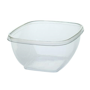 Bowl Plastic 16oz Clear Square PET