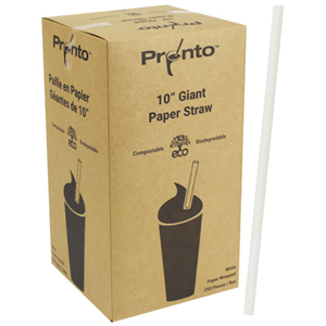 Straw Paper 10" Giant White Wrapped, 8x250