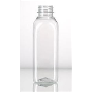 Bottle, 12oz, SQ, PETw/ Blk Lid  Pack 456