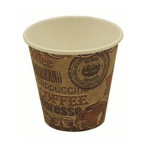 Cup Paper Hot 8oz, Sgl Wll, Sqt, Rustic Dsgn