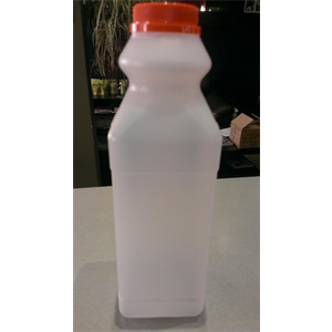 Bottle, EMPTY 1 Liter, HDPE Nat/ Orange  Lid, 12/cs