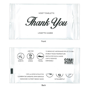 Moist Towelettes XL 6.5x8.5" Premium "Thank You"