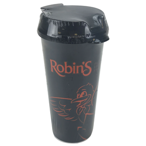 Robins Travel Mug, black/orange