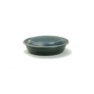 Bowl Plastic, 24oz Black Round FastPac PP
