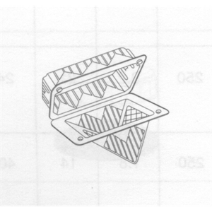 Container Plas Hng, Large Sandwich Wedge OPS