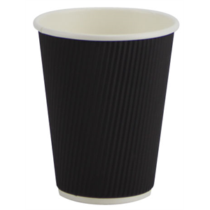 Cup Paper Hot Ripple Black 12 oz.