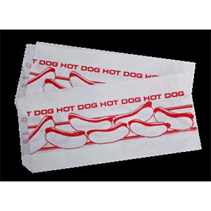 Hot Dog Sleeve, 7.5x3.5x1.5" greaseproof stock print