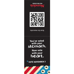 Nandos VOTE TO Bag Label  2"x6" Semi Gloss, perf