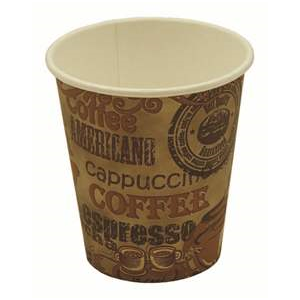 Cup Paper Hot 10oz, Sgl Wll, Rustic Design