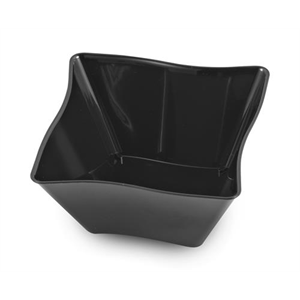 Bowl Plastic, 5oz Black Square Wave