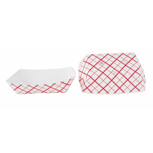 Food Tray 2lb Red Plaid 0417