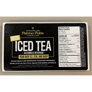 Label 5"x2.75" Semi-Gloss Printed 2C "PUBS Irish Iced Tea" 250/roll