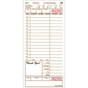 Guest Check Board, 1-part Tan 10 Lines 4x500