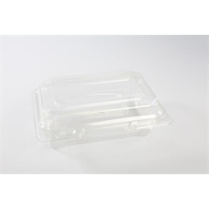 Container Plastic Hinged 8x6.6x1.66 Clear, Bottlebox