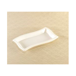 Tray, Plas, 6 x 12, White Rectangle Wave