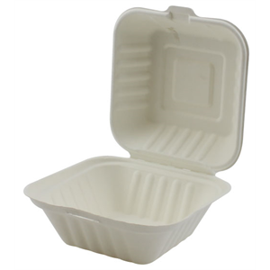 Hinged Cont Bagasse 6x6x3" -1 Comp ECO 4x125