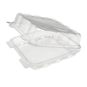 Container Plastic Hinged, 8"x8"x3", PS