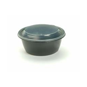Bowl Plastic, 16oz Black Round FastPac PP