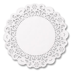 Doilies Round Lace, 10" White