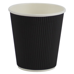 Cup Paper Hot Ripple Black 10 oz.