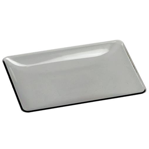 Plate Mini Fluid Smoked Grey 3.6x2.4x0.4"