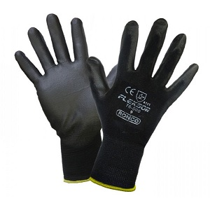 Glove Nylon Coated Medium Black 6x12pairs