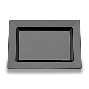 Plate Rectangular 6" Black 12/10