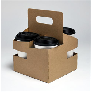Tray Paper 4 Cup Holder Tall  6 x 6 x 9" Kft