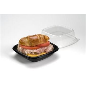 Lid Clear for Black Large Sanwich Containers, PET