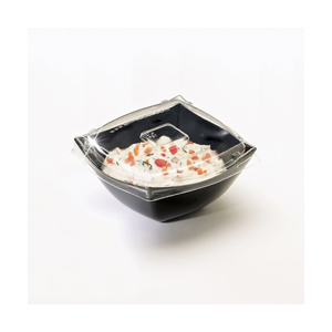 Lid Plastic Bowl, 8oz Clear Square 2/50